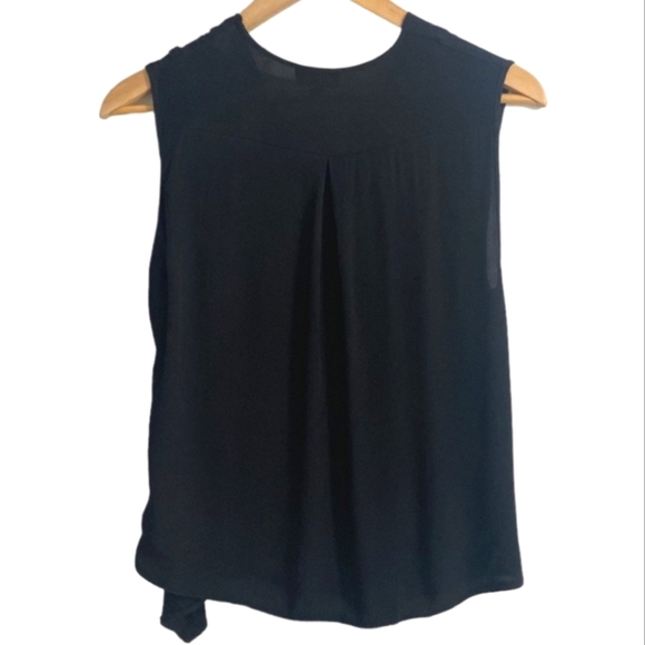 Topshop Black Sleeveless V Neck Crisscross Flowy Top Women Size 6 - Picture 2 of 9